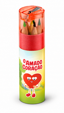 LÁPIS DE COR KIDS (6 CORES + APONTADOR)